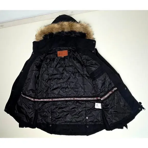 Outback Trading Co. Black Microsuede Jacket Insulated Quilted Gold Cup Women's M - Picture 2 of 10